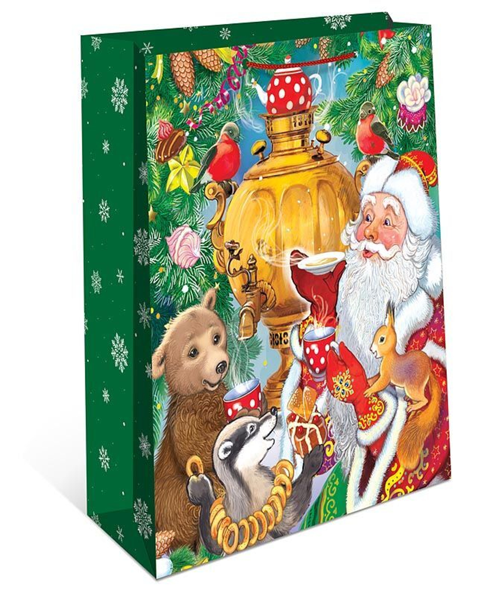 Пакет подар. бум. новогодн. 18*23*6см 157гр/м Дед Мороз и друзья