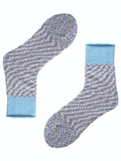 Плюшевые женские носки со спиралевидным узором Soft (Размер: 23) (Цвет: бледно-фиолетовый)