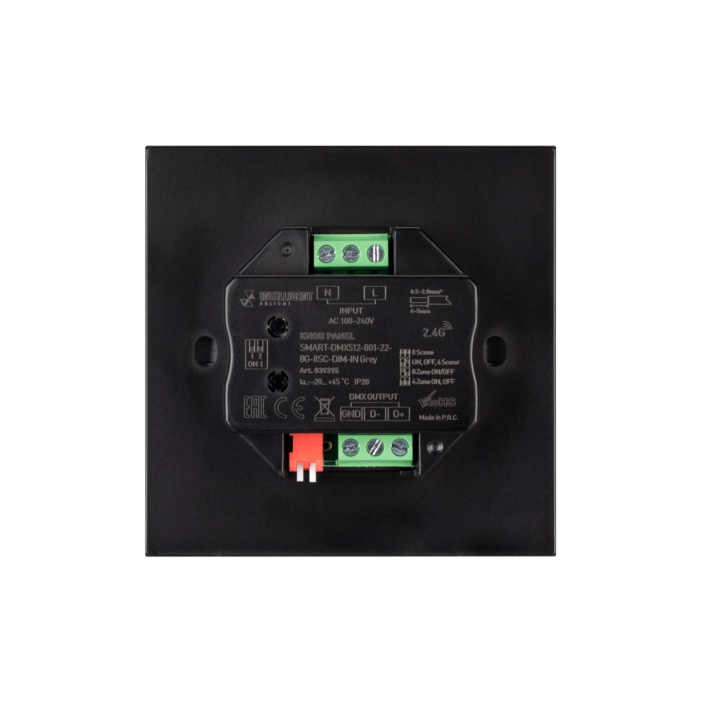 INTELLIGENT ARLIGHT Кнопочная панель SMART-DMX512-801-22-8G-8SC-DIM-IN Grey (230V, 2.4G) (IARL, IP20 Пластик, 5 лет) 039315