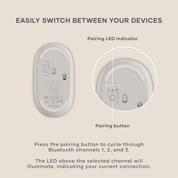 Беспроводная мышь Satechi OntheGo Bluetooth Mouse (ST-MOTGW) Sand