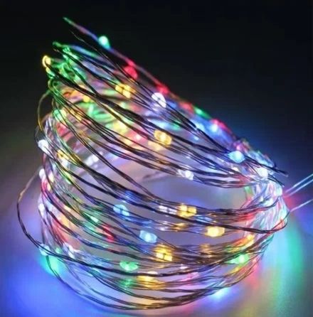 Гирлянда "Роса" 100LED,10м, 3*АА, Мультколор (1/1)