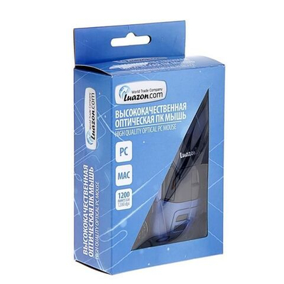 Мышь оптическая проводная "Машинка", синяя, USB