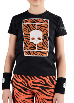 Детская теннисная футболка Hydrogen Tennis Court Cotton T-Shirt - black/orange tiger