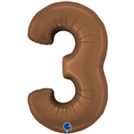 Фольгированные цифры, сатин, в шоколадном цвете, 102 см