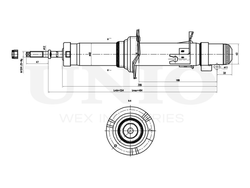 Амортизатор газовый передней подвески правый UNIO SAB-10273