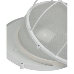 Светильник ЭРА НБП 03-100-002 Акватермо алюминий/стекло решетка IP54 E27 max 100Вт D240 круг белый