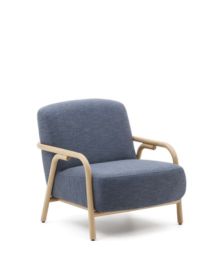 Кресло Sylo синего цвета из массива ясеня Испания