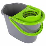 Ведро 10 л для уборки КОМПЛЕКТ с ОТЖИМОМ для веревочных и ленточных МОПов, 24х35х24 см, YORK, 70020