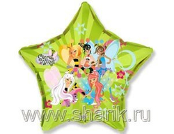 Ф 18" Звезда Феи Вингс Зеленый