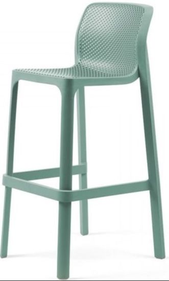 Стул барный Net Stool пластиковый зеленый Nardi Италия