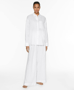 Oysho Льняная рубашка, белый