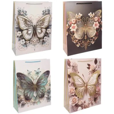 Пакет подарочный «Бабочка» 31*40*12 см, микс