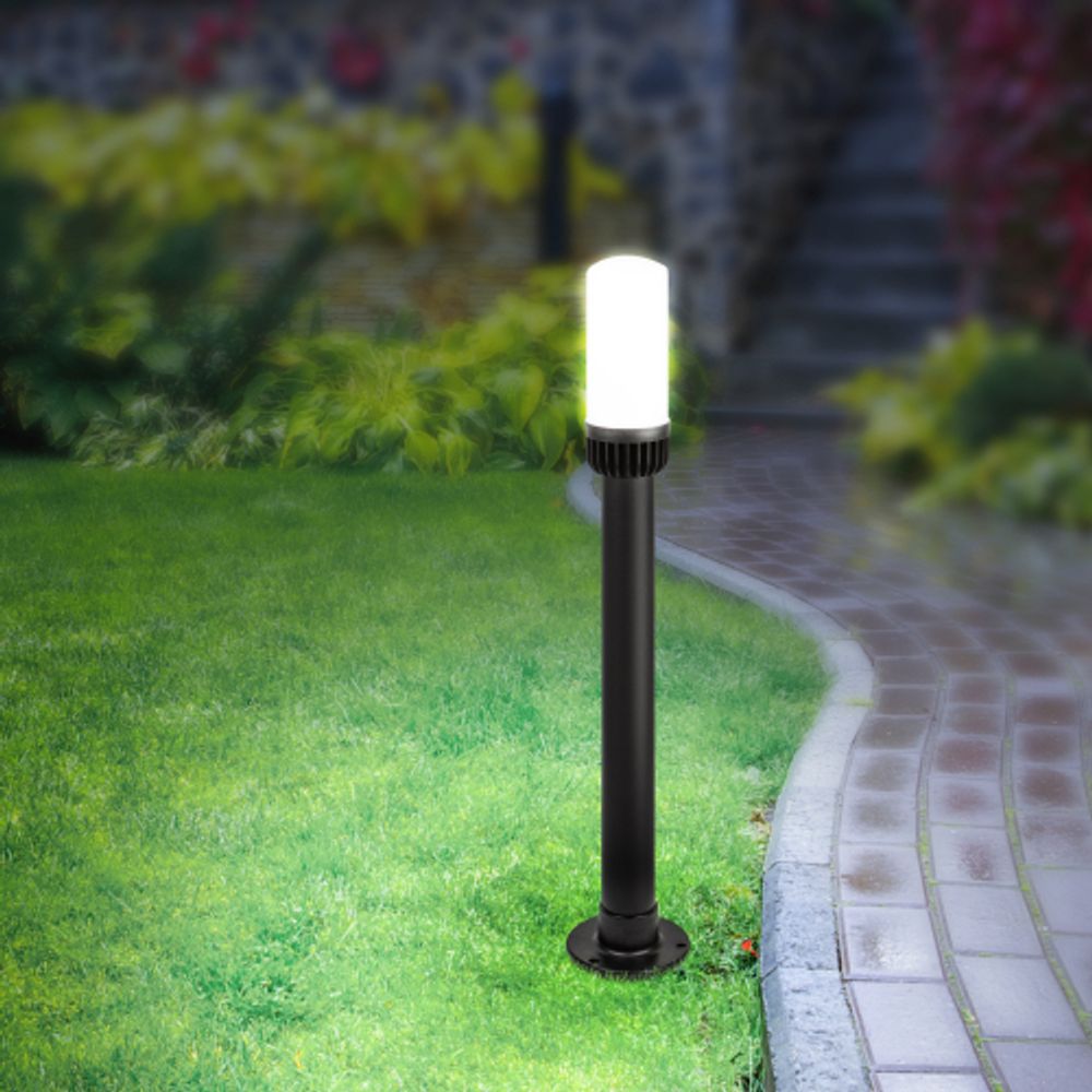 Садово-парковый светильник ЭРА НТУ 01-60-012 Поллар напольный черный IP54 Е27 max60Вт h840мм | Садово-парковые светильники