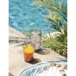 Набор стаканов из акрила Hollow, 450 мл, серо-коричневый, 4 шт.