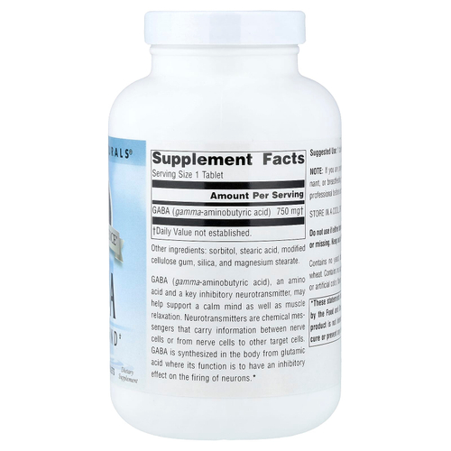 Source Naturals, Serene Science®, ГАМК, 750 мг, 180 таблеток