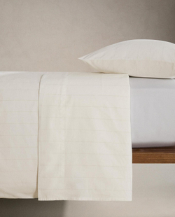 Zara Home - Полосатая простыня, белый, 160x280 см