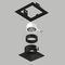 Комплект со светильником Lightstar Domino Quadro (214517+214507+214007) D51707BMOD