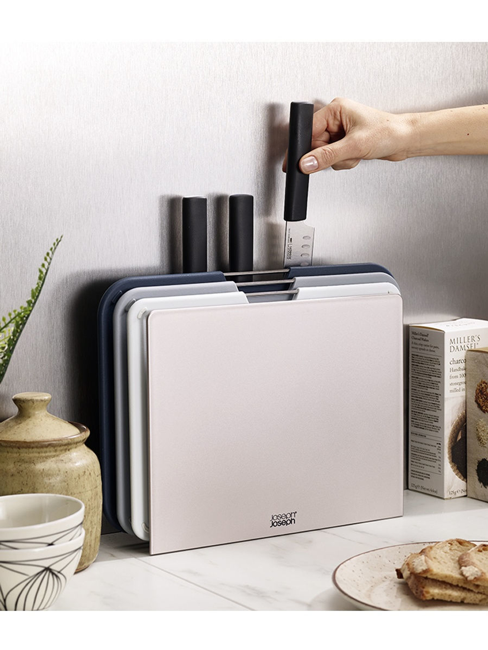 Набор разделочных досок с ножами Nest Plus Silver Joseph Joseph 60194