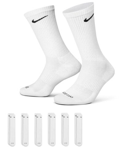 Носки теннисные Nike Everyday Plus Cushion Crew Socks 6P - white/black