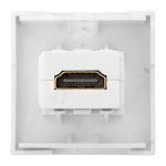 Розетка HDMI, 2 модуля, 1 гнездо, без индикатора, белая EKF