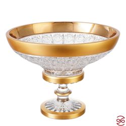 Фруктовница Crystal Heart хрусталь с золотом 30см