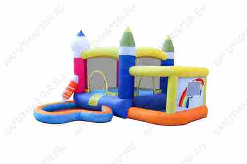 Батут для детей на дачу "Радужный замок" 3,4*3,1*2,1 м