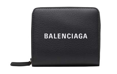 Balenciaga Bifold Cow Leather Wallet Women"s Black