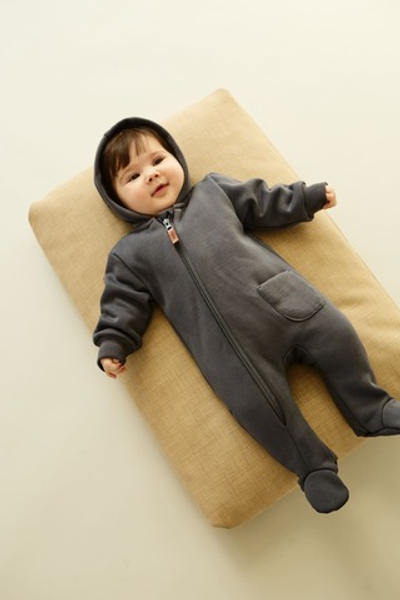 Комбинезон из футера утепленный (графит)