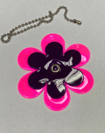 Светоотражатель подвеска Цветочек ПВХ розовый
