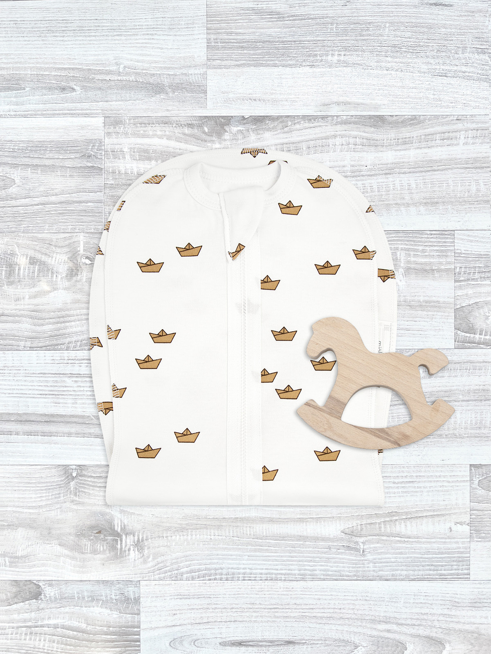 Пелёнка-кокон Mjölk Бумажные кораблики