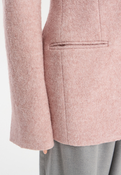 Жакет из шерсти лодена бежево-розовый