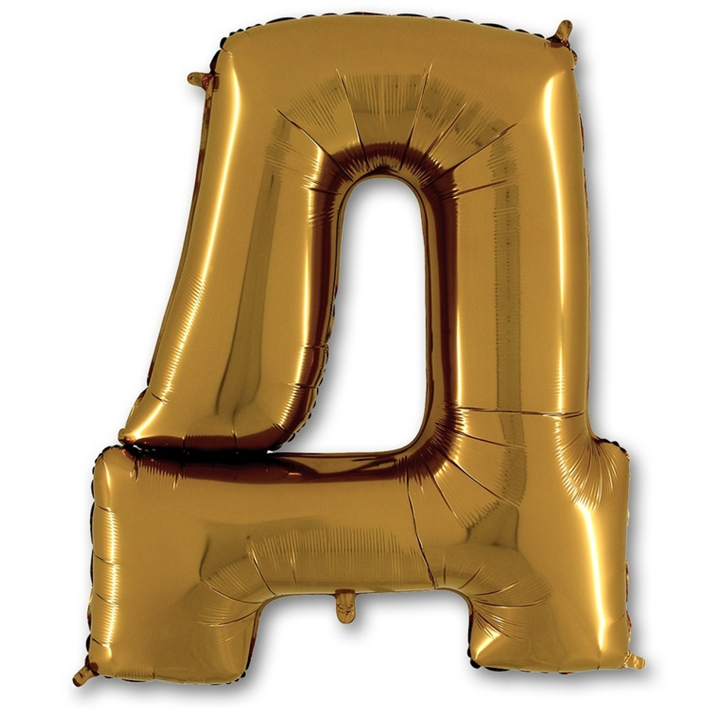 Фольгированная фигура, Буква Д 100 см Gold