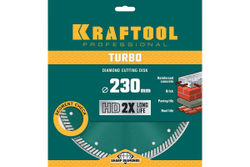 KRAFTOOL  TURBO 230 мм (22.2 мм,  10х2.8 мм), Алмазный диск (36682-230)