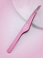 Leverald, пинцет для бровей TA-101-РЗ (ручная заточка), скошенный профессиональный, цвет шампанское пурпурное