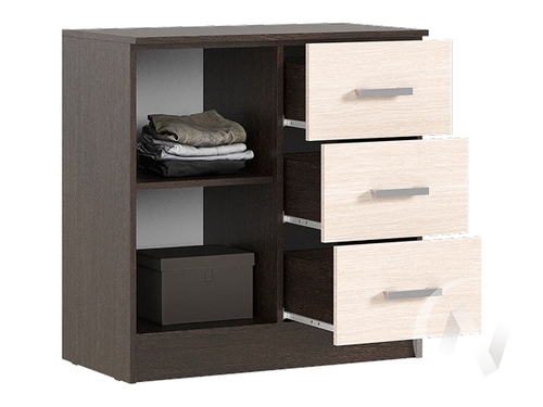 Комод с 3-мя ящиками; дверью Спальня Бася (венге/дуб беленый)