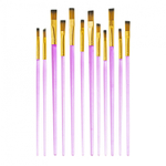 Набор кистей Alingar, 12 шт, нейлон, плоские №4 *2шт., №5 *2шт., №6 *2шт., №7 *2шт., №8 *2шт., №10 *2шт., блистер, европодвес