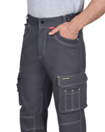 Костюм СИРИУС-ДЖЕТ куртка, брюки т-серый с синим тк. мех. стрейч с ВО