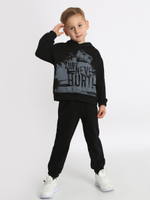 Костюм для мальчиков футер "Плей-4" 110, Чёрный (Ивашка)