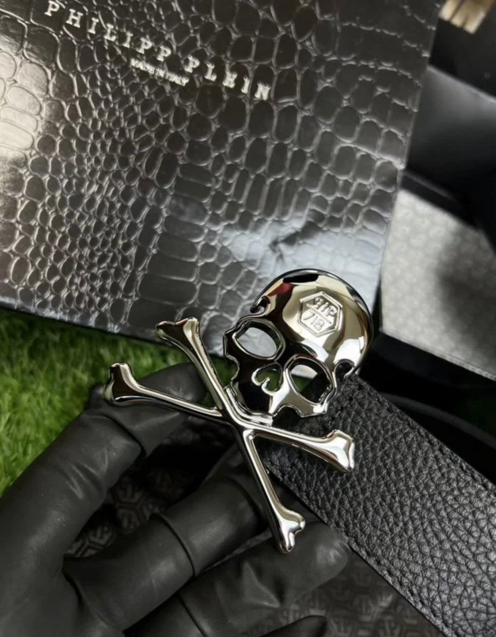 Кожаный ремень Philipp Plein Skull новый оригинал