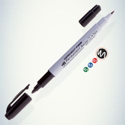 095143 Crown Маркер перманентный двухсторониий MULTI MARKER TWIN, ЧЕРНЫЙ пулевидный 2мм/1мм (P-800W) | Канцтовары