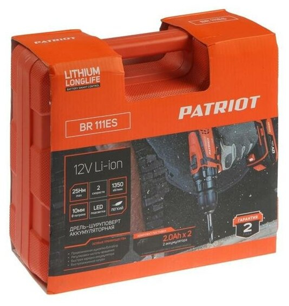 Аккумуляторная дрель-шуруповерт PATRIOT BR 111ES 180201411