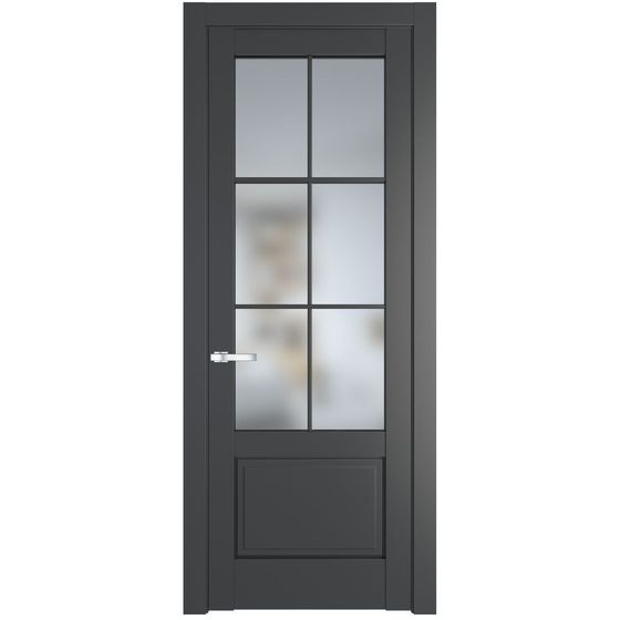 Межкомнатная дверь эмаль Profil Doors 3.2.2 (р.6) PD графит стекло матовое