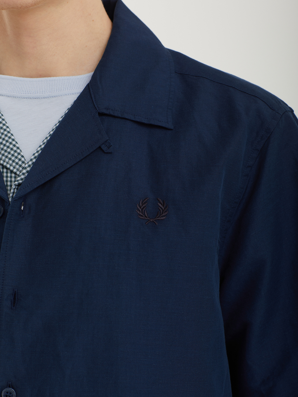 Мужская Рубашка Linen Blend Revere Collar