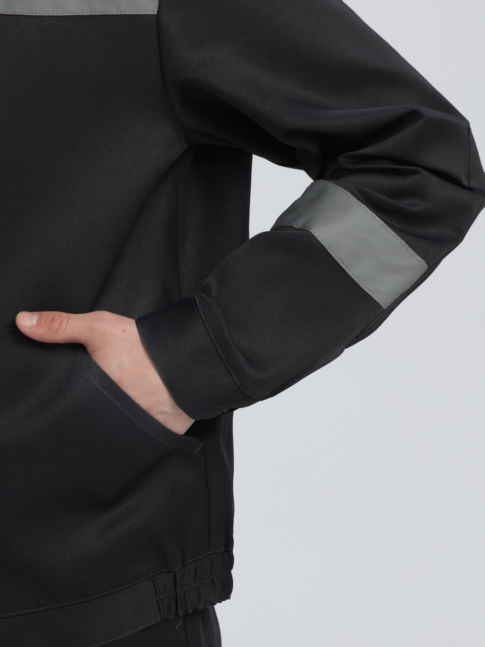 Костюм Лигор-1 СОП У. (тк.Смесовая,210) брюки, черный/красный