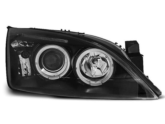 Передние фары Ford Mondeo 3 angel eyes black
