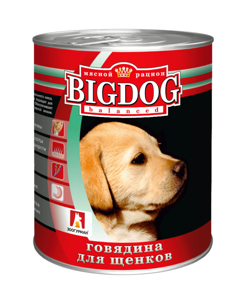 Зоогурман корм консервированный для щенков big dog