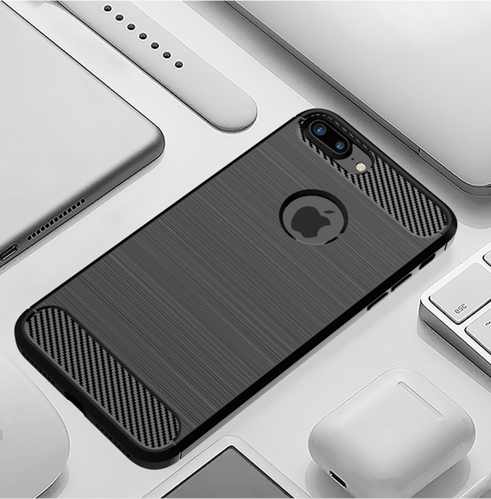 Чехол для iPhone 8 Plus цвет Black (черный), серия Carbon от Caseport