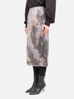 Юбка миди с пайетками "Щучка". Серая