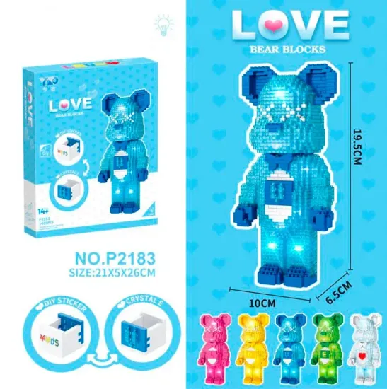 Конструктор Bear Blocks "Мишка голубой" , 1469 дет.