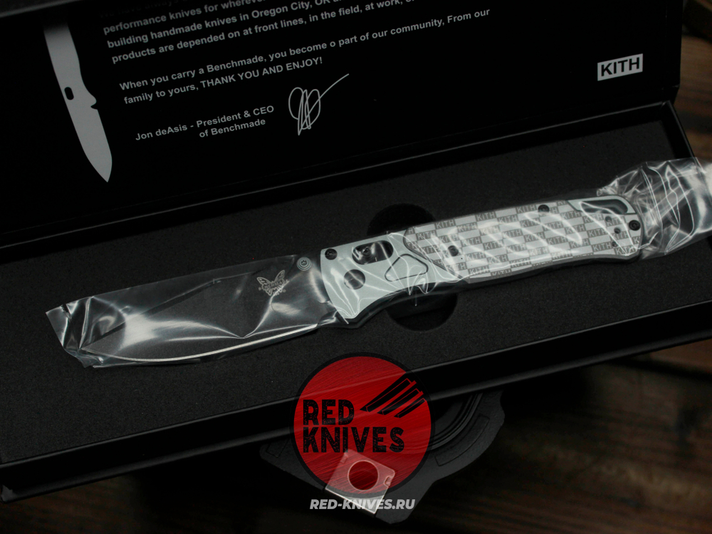 Нож Benchmade 535 KITH CUSTOM A+++ - серая рукоять алюминий, больстеры алюминий